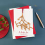 Hanging Mistletoe Decoration Keepsake Christmas Card, thumbnail 1 of 3