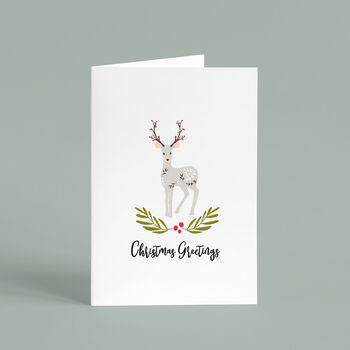 Decorative Folk Reindeer Christmas Card Pack, 2 of 4