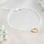 Triple Russian Rings Sterling Personalised Bracelet, thumbnail 2 of 10