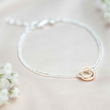 Triple Russian Rings Sterling Personalised Bracelet, 2 of 10