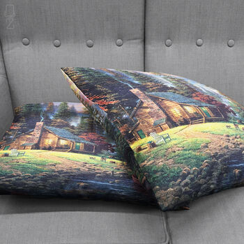 Cushion Cover With Chalet View By The Lake Multicolour, 4 of 7