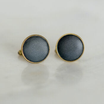 Secret Message Bronze And Real Leather Cufflinks, 4 of 9