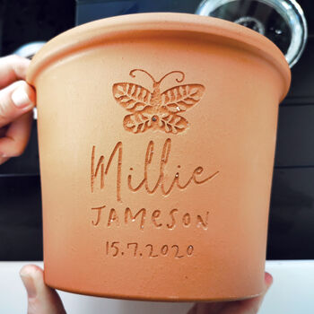 Engraved Butterfly Plant Pot, 5 of 8