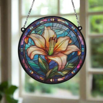 Lily Stained Glass Effect Suncatcher, 4 of 6