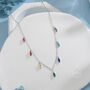Sterling Silver Multiple Colour Cz Marquise Pendant Necklace, thumbnail 3 of 12