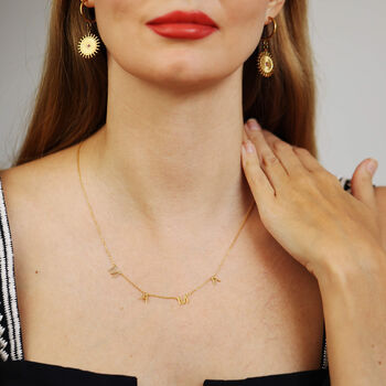 Sterling Silver Mama Letter Necklace, 4 of 9