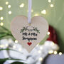Mr And Mrs Wooden Mistletoe Christmas Tree Decoration, thumbnail 4 of 6