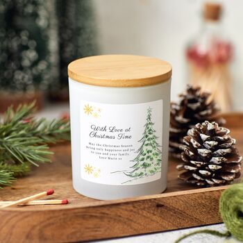 With Love At Christmas Time Personalised Candle Gift Set, 6 of 8
