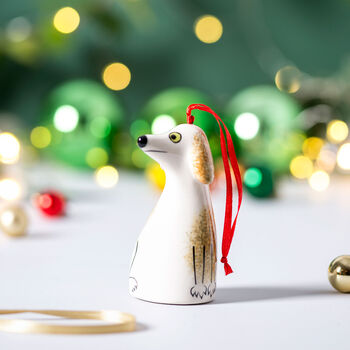 Handmade Ceramic Dog Christmas Decoration, 4 of 7