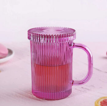 Pink Coffee Glass With Lid, 2 of 4