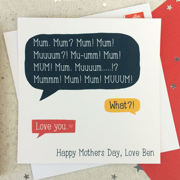 Funny Personalised Mothers Day Speech Bubble Card, 2 of 2