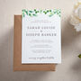 Green Eucalyptus Wedding Invitation And Envelope, thumbnail 1 of 4