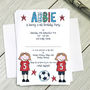 Personalised Childrens Footballer Party Invitations, thumbnail 2 of 6