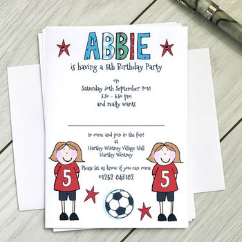 Personalised Childrens Footballer Party Invitations, 2 of 6
