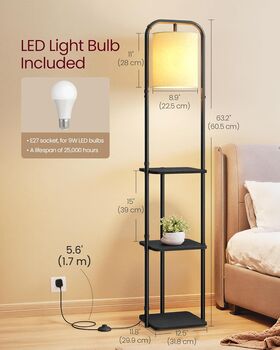 Floor Lamp Shelf Lamp With LED Light, 2 of 7