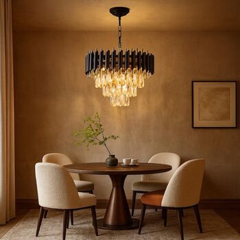 Modern Black And Gold Crystal Chandelier, 2 of 4
