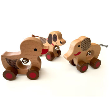 Baby Bell Rollers Set Of Three: Dog + Duck + Elephant, 2 of 7