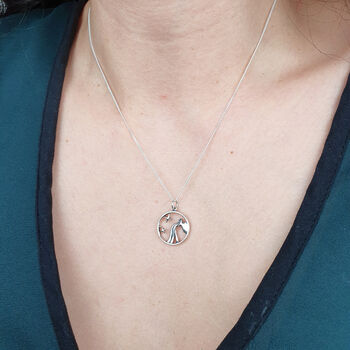 Aquarius Zodiac Horoscope Charm Silver Necklace, 2 of 4