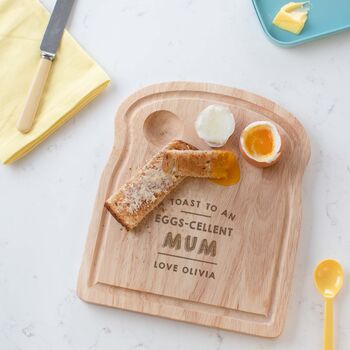 Personalised Engraved Egg And Toast Board Gift For Mum, 8 of 9