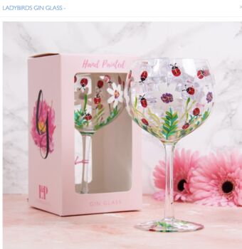 Hand Painted Gin Glasses, 5 of 7