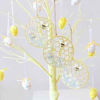 Set Of Two Honeycomb And Bee Hanging Easter Decorations, 4 of 5