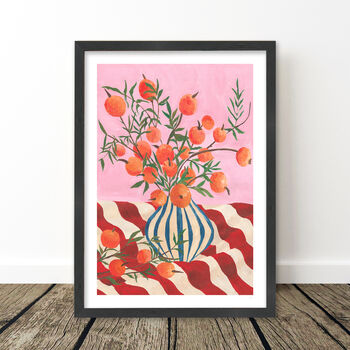 Vase Of Clementines Still Life Print, 9 of 9