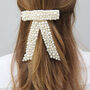 Cream Velvet And Pearl Hair Bow, thumbnail 7 of 7