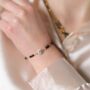 Asian Black Bead Round Zircon Nazar Mangalsutra Bracelet, thumbnail 1 of 6