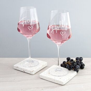 Personalised Love Heart Wine Glass, 3 of 8