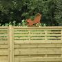 Rusty Metal Cat, Cat With Butterfly Fence Topper Gift, thumbnail 9 of 10