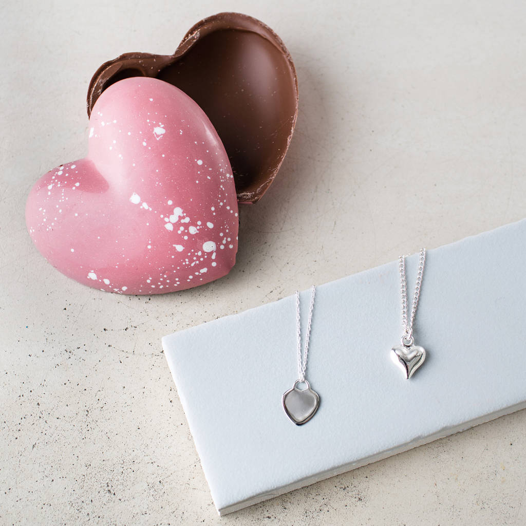 Mother's Day Heart Necklace And Chocolates Gift Set By Quirky Chocolate