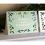 Botanical Goodwill Wreath Christmas Card. On Green, thumbnail 1 of 2