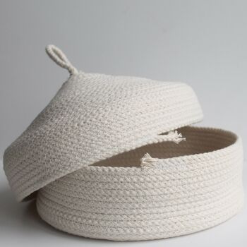 Pure White Rope Cotton Tortilla Basket, 4 of 6