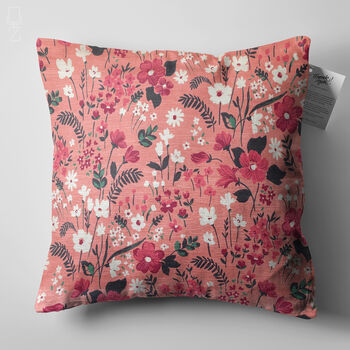 Tiny Floral Themed Pink Cushion Cover, 5 of 7