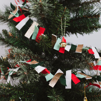 Red And Green Christmas Tree Garland, 3 of 5