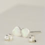 Mother Of Pearl Tiny Heart Stud Earrings, thumbnail 2 of 5