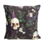 Gothic Skull Print Cushion – Spooky Home Décor, thumbnail 2 of 3