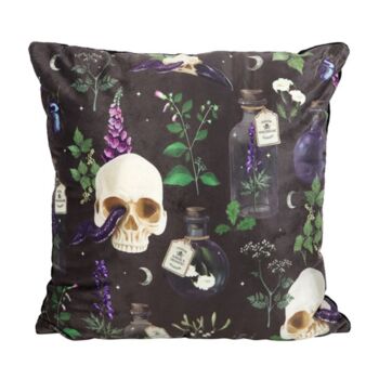 Gothic Skull Print Cushion – Spooky Home Décor, 2 of 3