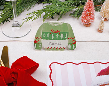 Christmas Place Card With Christmas Jumper Design, 2 of 4