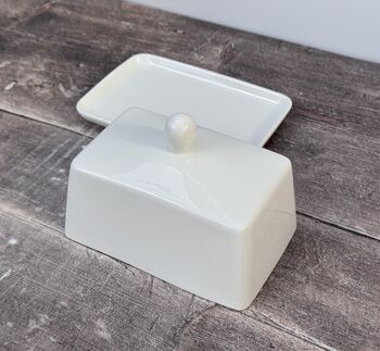 White Porcelain Butter Dish, 2 of 4