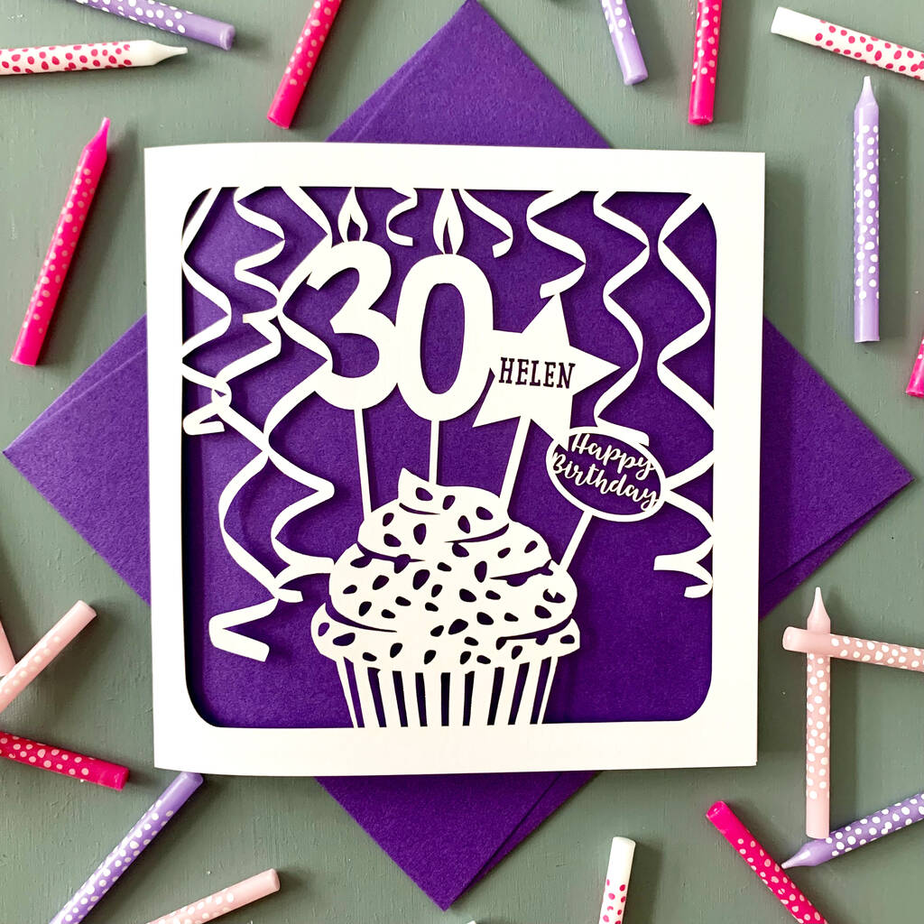 Personalised Cupcake 30th Birthday Card, 1 of 4