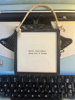 4x4 Personalised Typewriter Christmas Tree Decoration, 4 of 8
