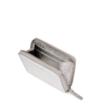 Vegan Small Zip Wallet: Silver, 3 of 3