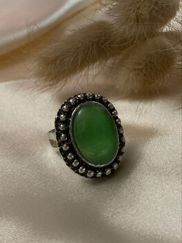 Bibi Emerald Oxidised Ring, 3 of 3