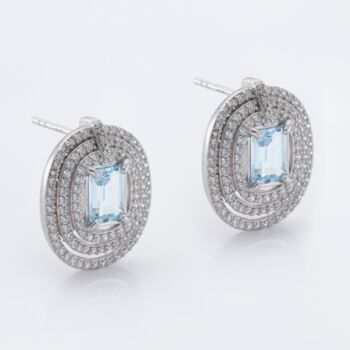 Blue Topaz 925 Sterling Silver Statement Earrings, 2 of 3