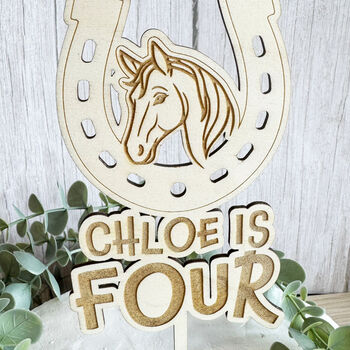 Personalised Horse Birthday Cake Topper For All Ages, 3 of 7