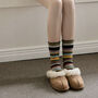 Crochet Knit Socks, Vintage Stripe Slipper Socks, thumbnail 3 of 8