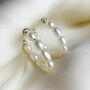 Sterling Silver Pearl Hoop Earrings, thumbnail 4 of 5