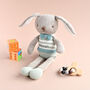 Personalised Knitted Bunny With Bow Soft Toy, thumbnail 1 of 2