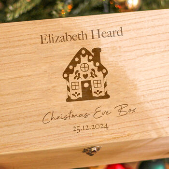 Personalised Christmas Eve Snowy House Keepsake Box Gift For Kids, 2 of 4